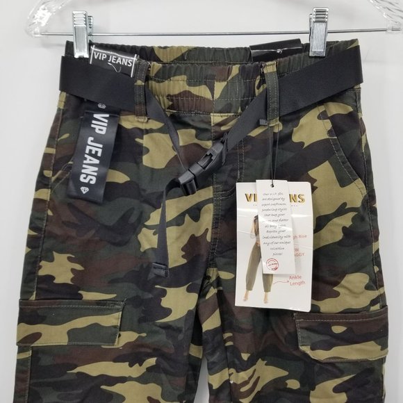 NWT VIP Jeans High Rise Baggy Fit Camouflage Joggers Size 1/2 - Picture 8 of 14